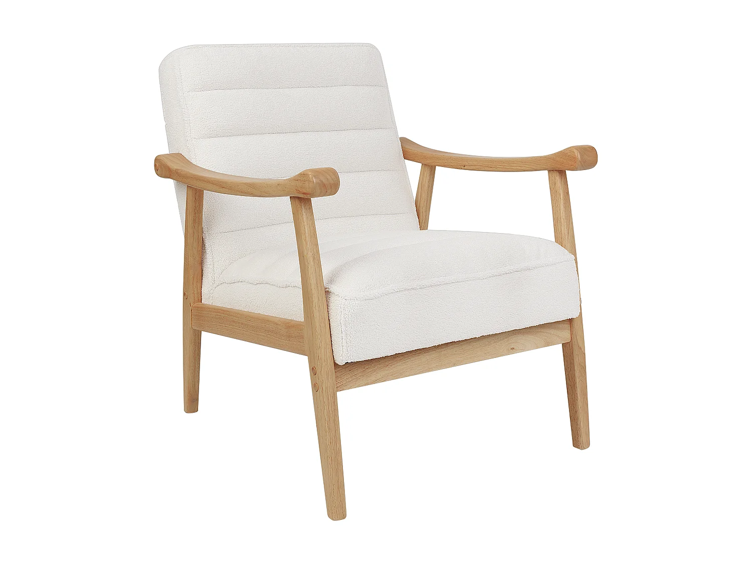 Fauteuil LEKNES Bouclé Blanc cassé