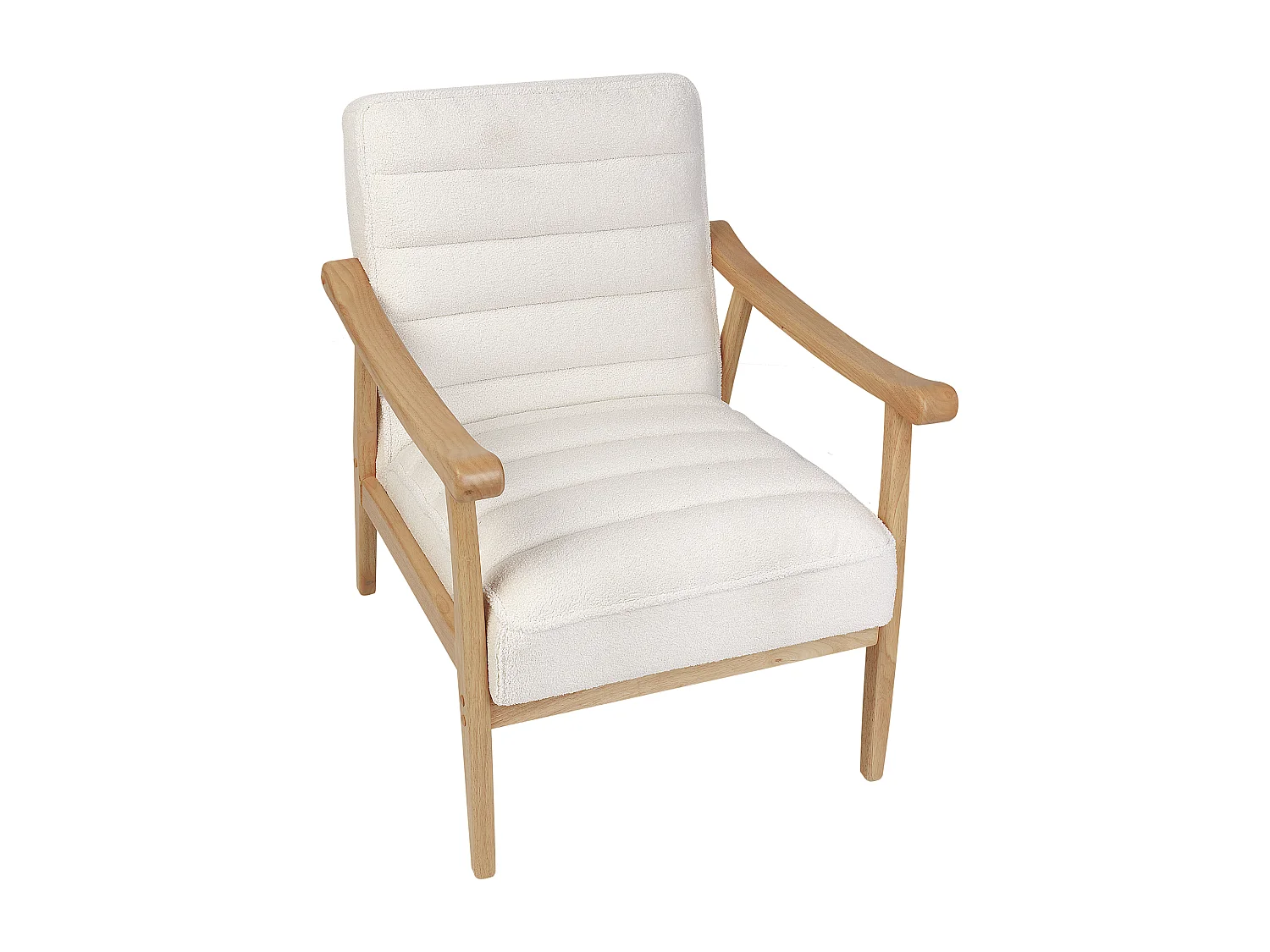 Fauteuil LEKNES Bouclé Blanc cassé