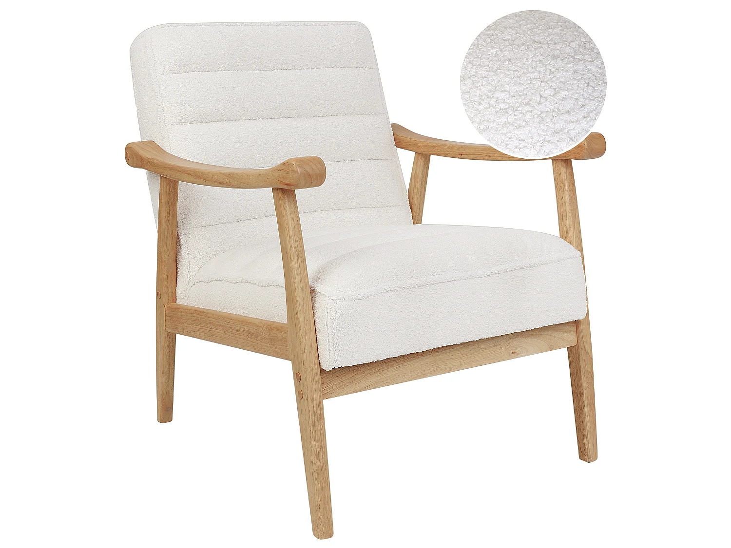 Fauteuil LEKNES Bouclé Blanc cassé