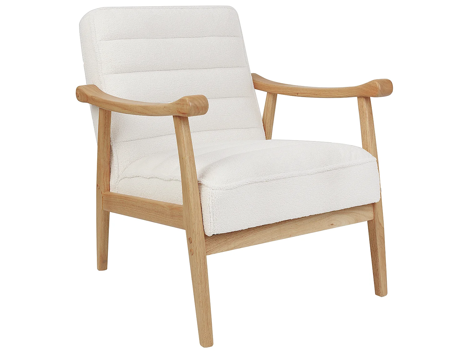 Fauteuil LEKNES Bouclé Blanc cassé