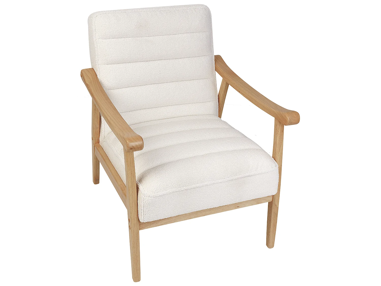 Fauteuil LEKNES Bouclé Blanc cassé