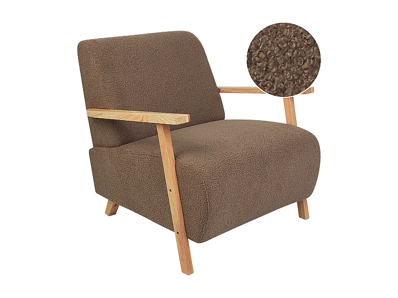 Fauteuil LESJA Bouclé Marron