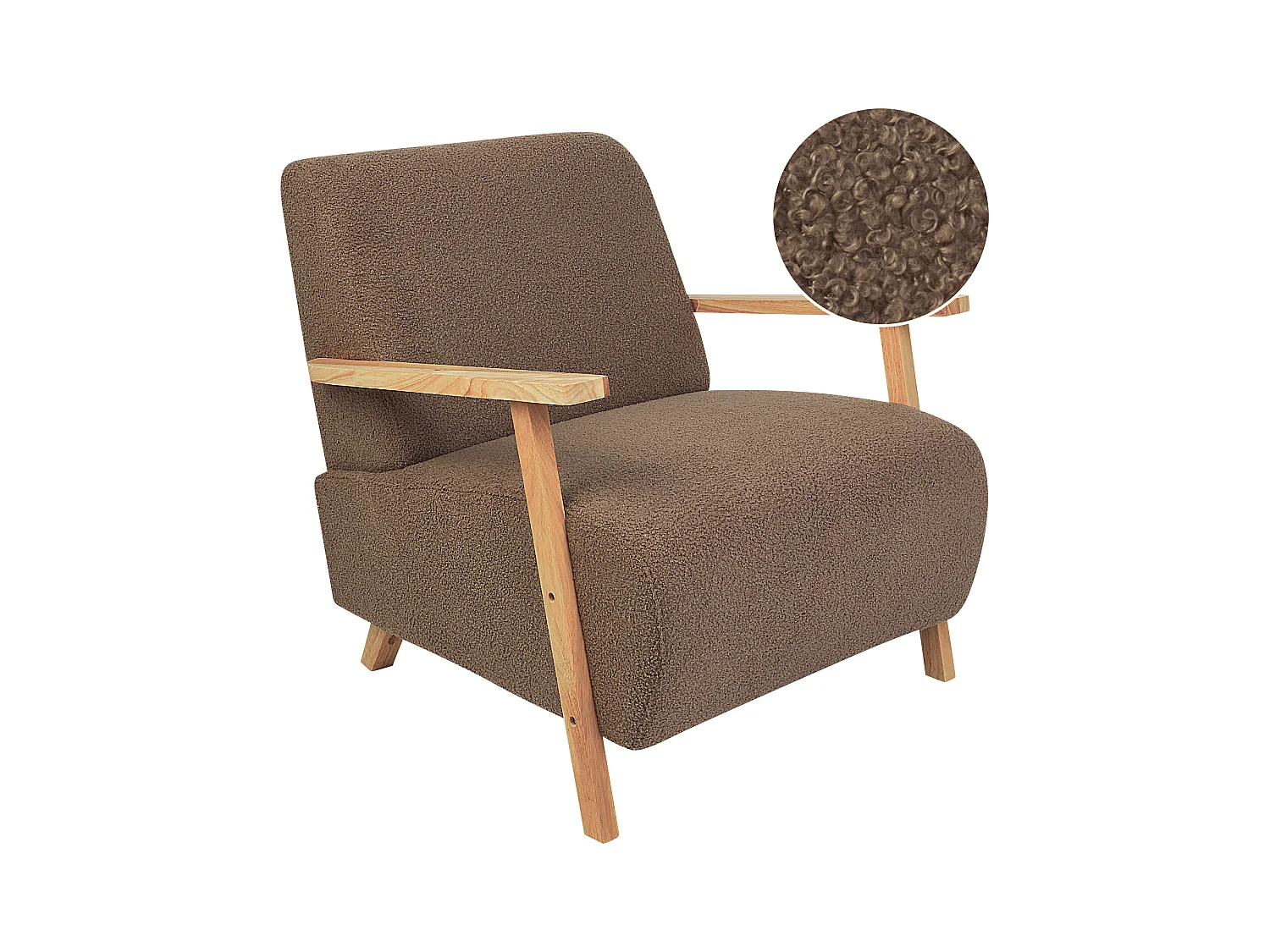 Fauteuil LESJA Bouclé Marron