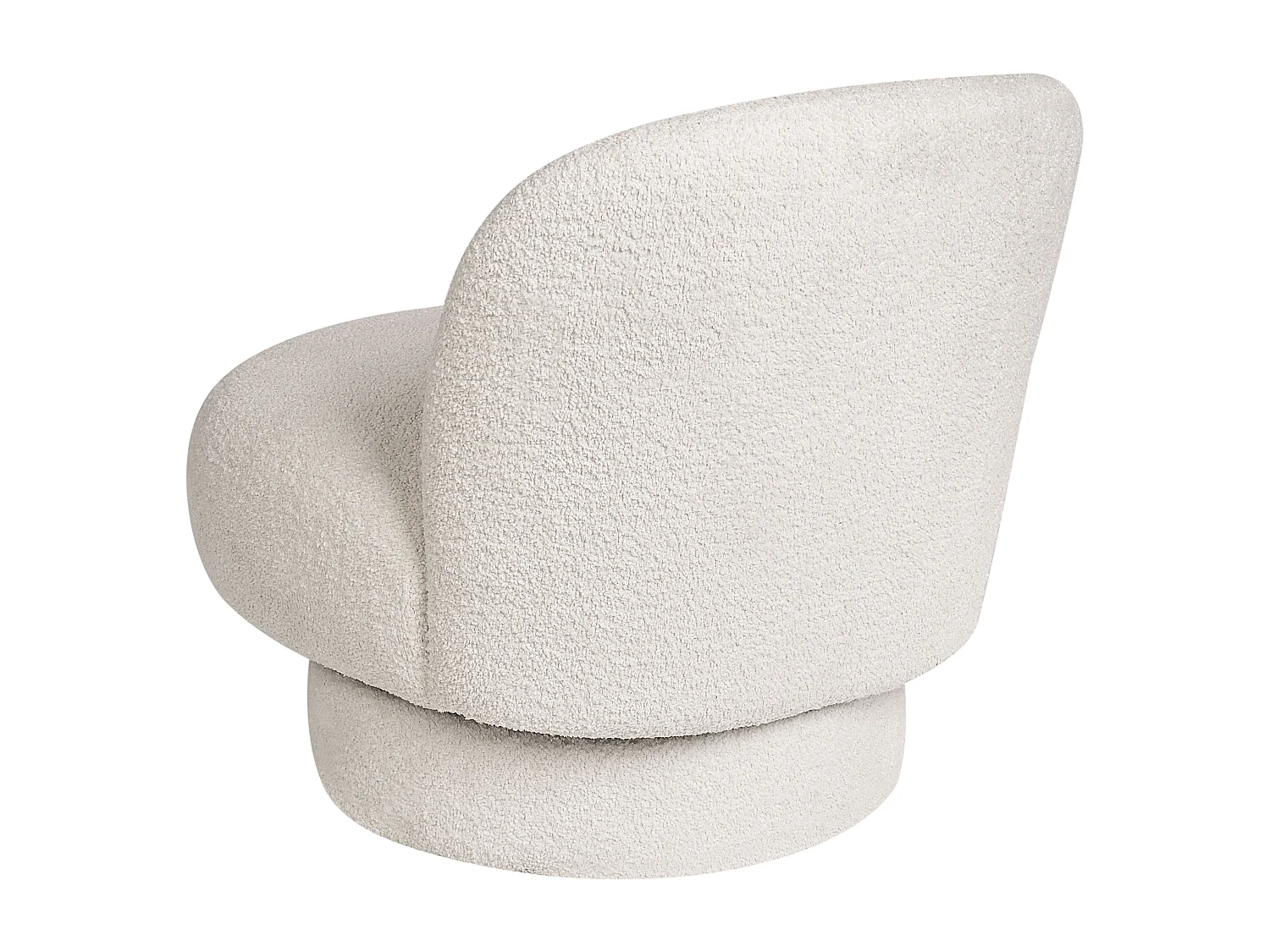 Sessel Bouclé creme weiß ohne Armlehnen mit Drehfunktion Retro Elegant Aylo