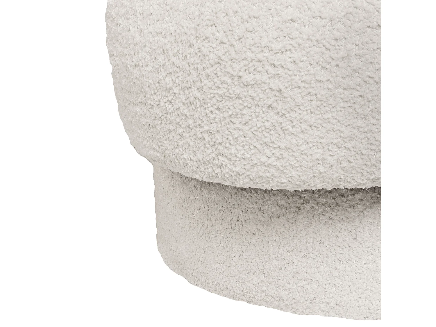 Sessel Bouclé creme weiß ohne Armlehnen mit Drehfunktion Retro Elegant Aylo