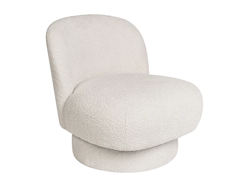 Poltrona girevole AYLO Bouclé Bianco sporco