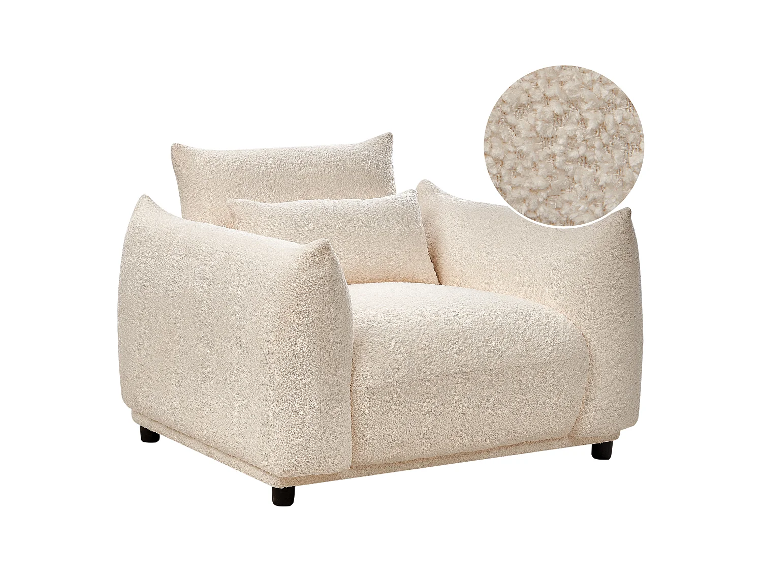 Fauteuil JAMSA Bouclé Blanc cassé