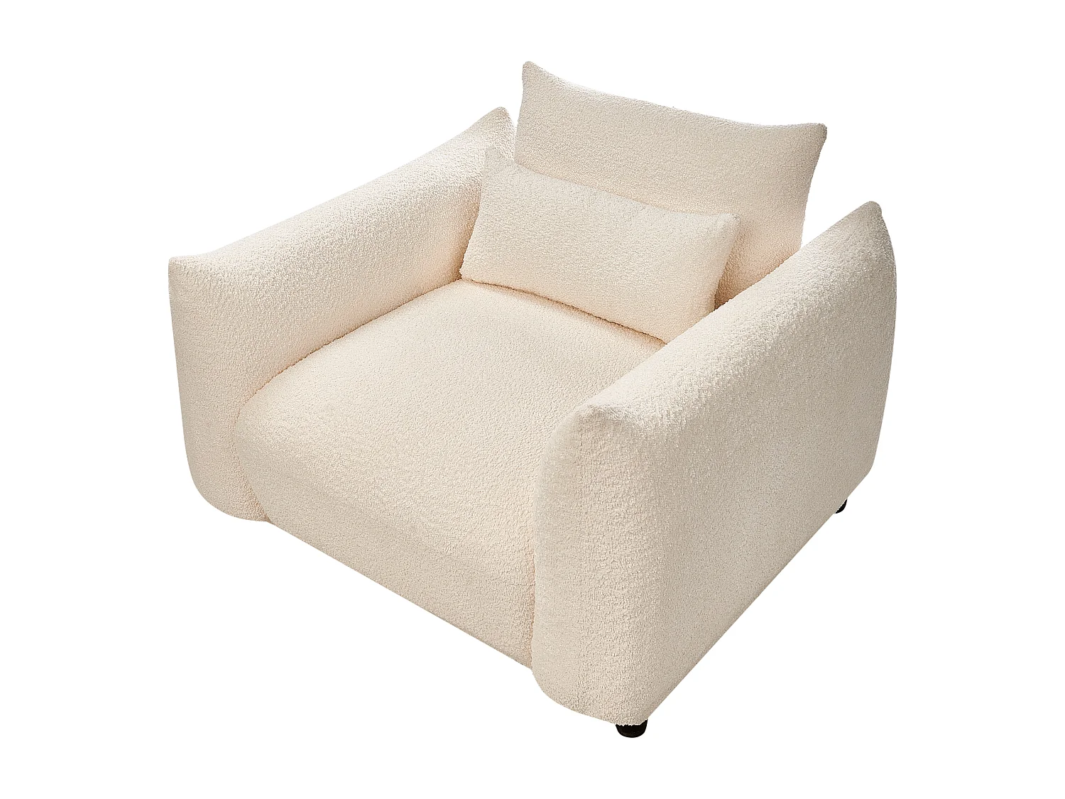 Fauteuil JAMSA Bouclé Gebroken wit
