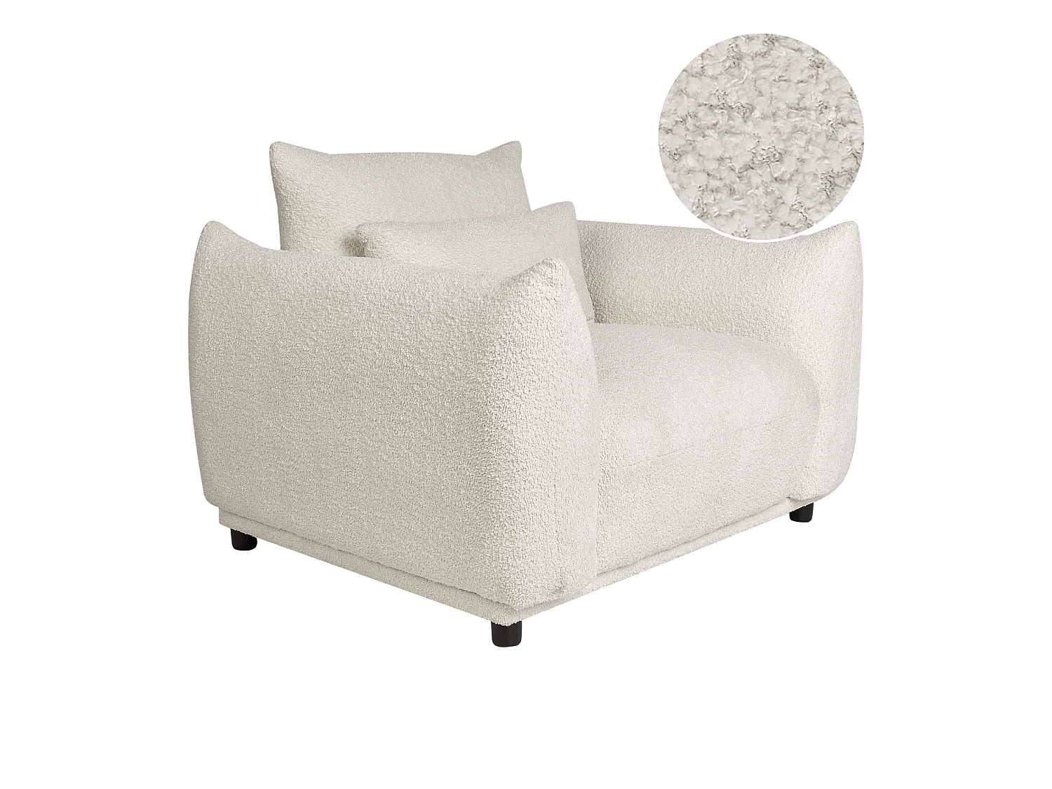 Fauteuil JAMSA Bouclé Blanc cassé