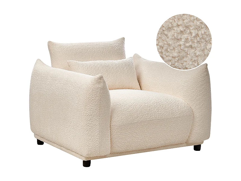 Fauteuil JAMSA Bouclé Blanc cassé