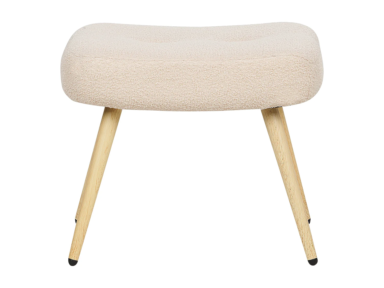 Oorfauteuil VEJLE met voetenbank Bouclé Beige