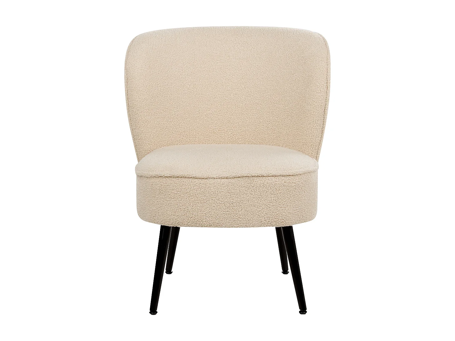 Bequemer Sessel aus Bouclé Stoff beige / schwarz elegant modern Voss