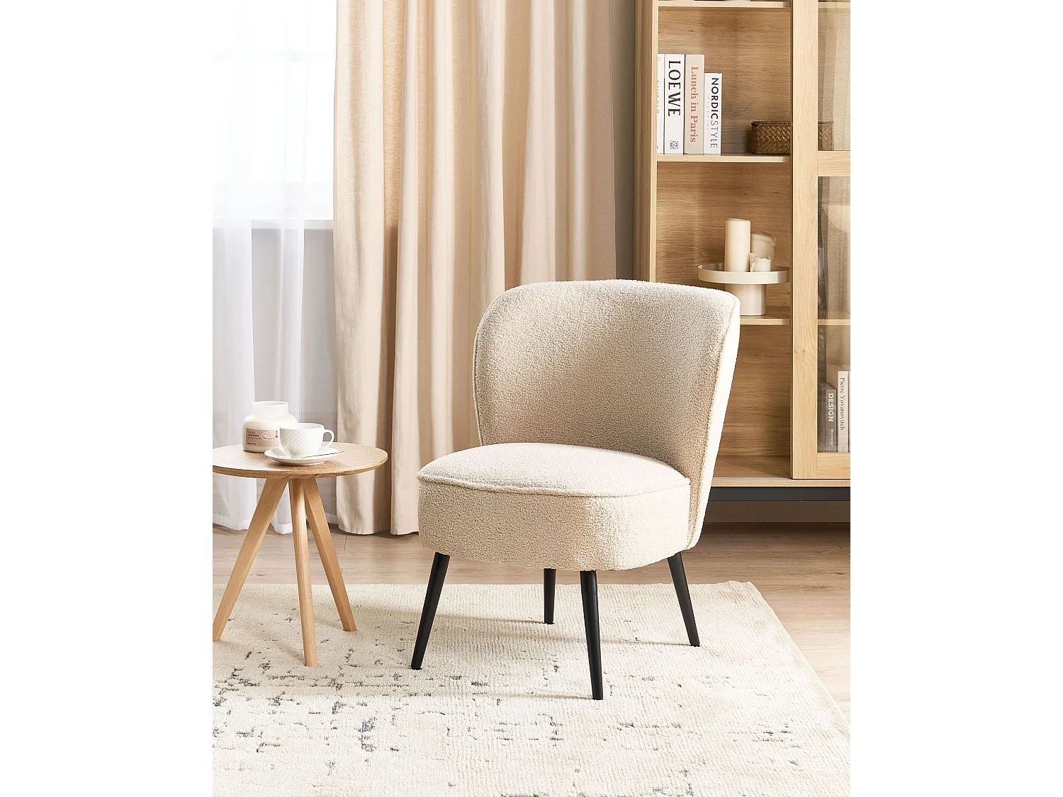 Fauteuil VOSS Bouclé Lichtbeige