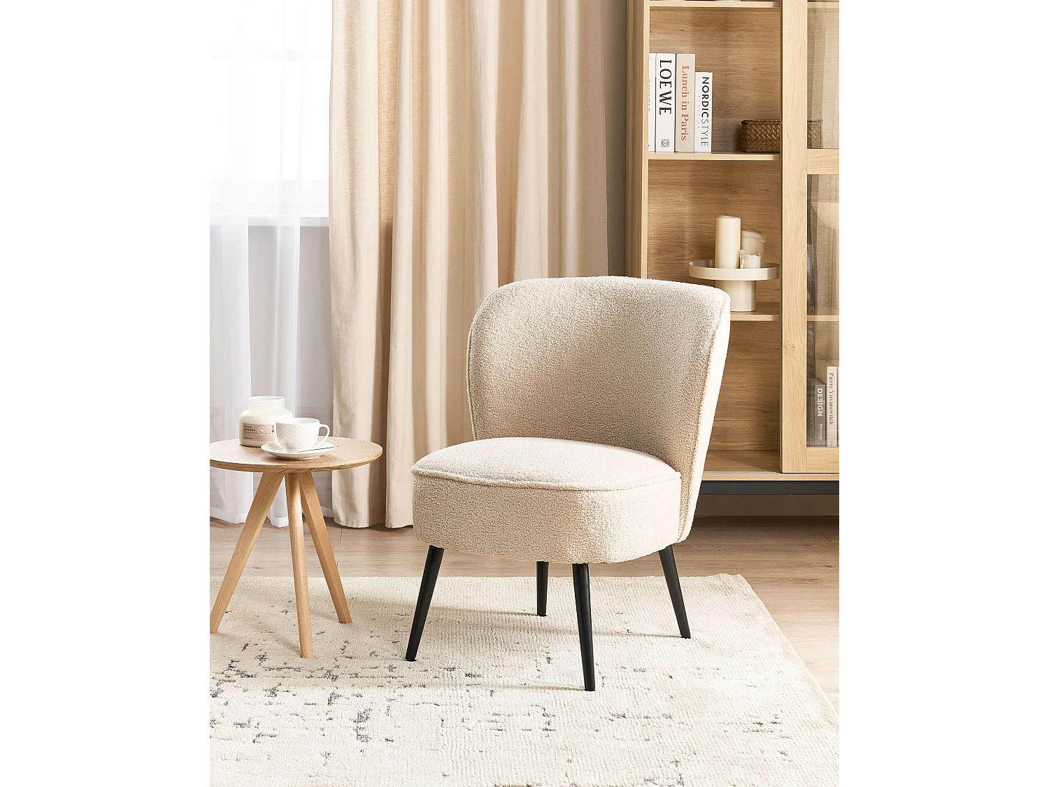 Fauteuil VOSS Bouclé Beige clair