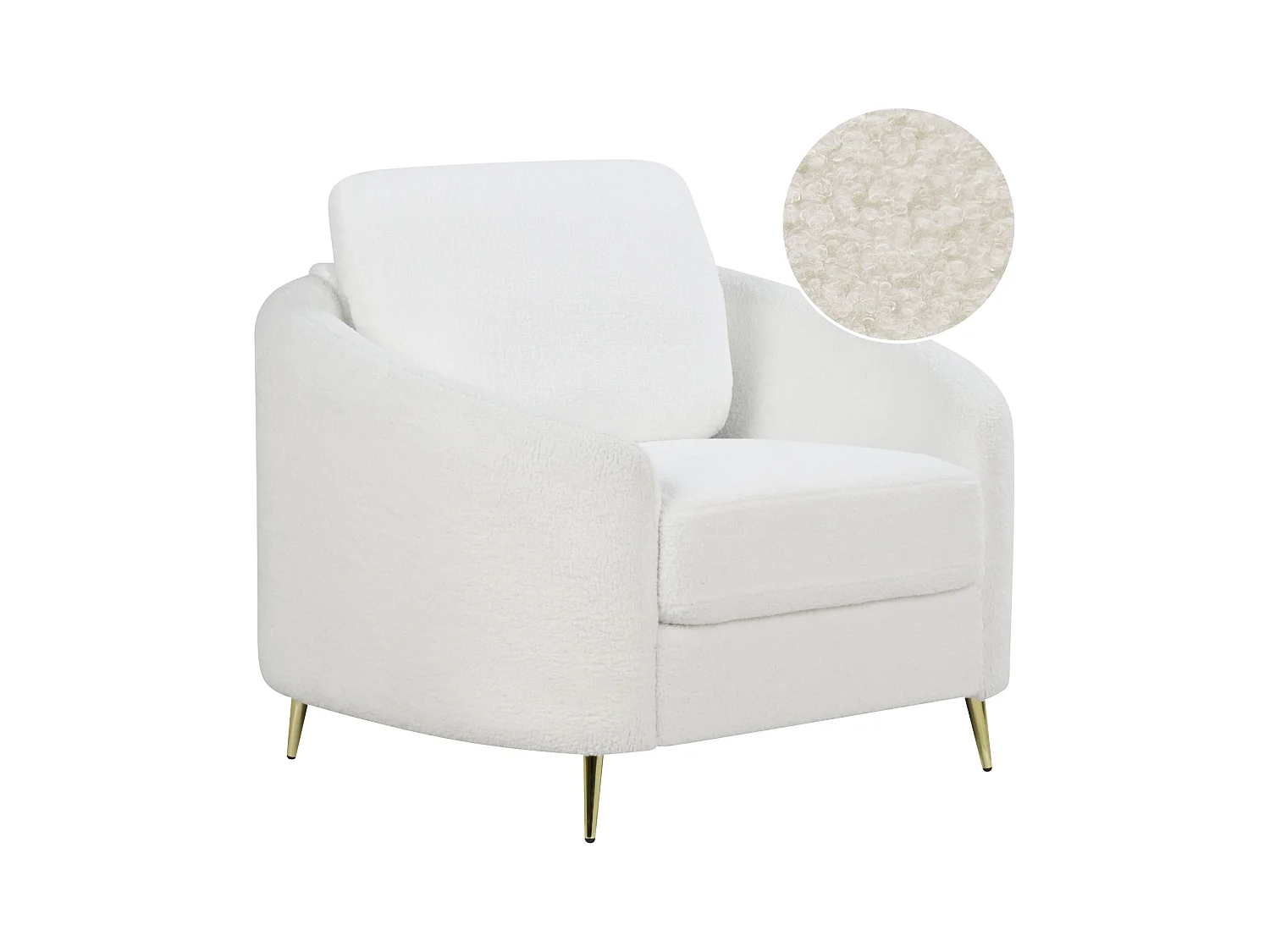 Fauteuil TROSA Bouclé Blanc