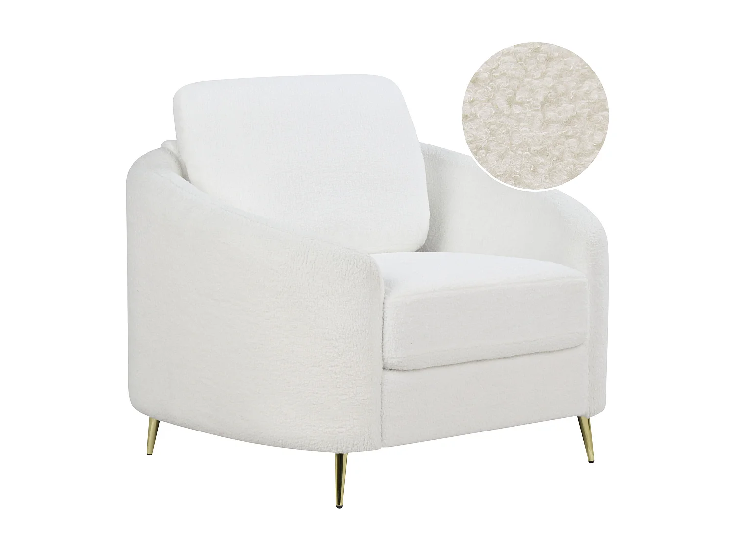 Fauteuil TROSA Bouclé Blanc