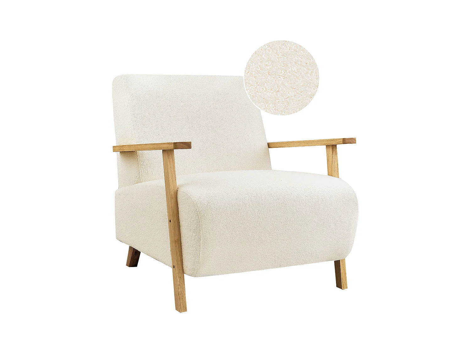Fauteuil LESJA Bouclé Beige clair