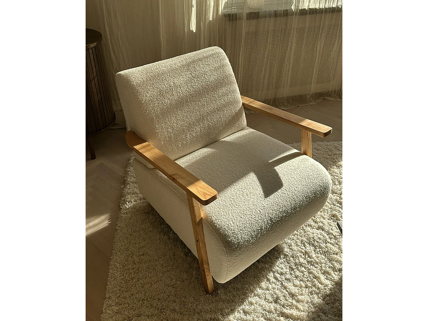 Fauteuil LESJA Bouclé Beige clair