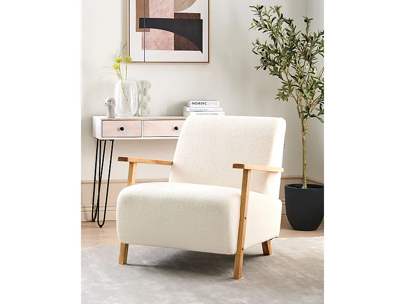 Fauteuil LESJA Bouclé Beige clair