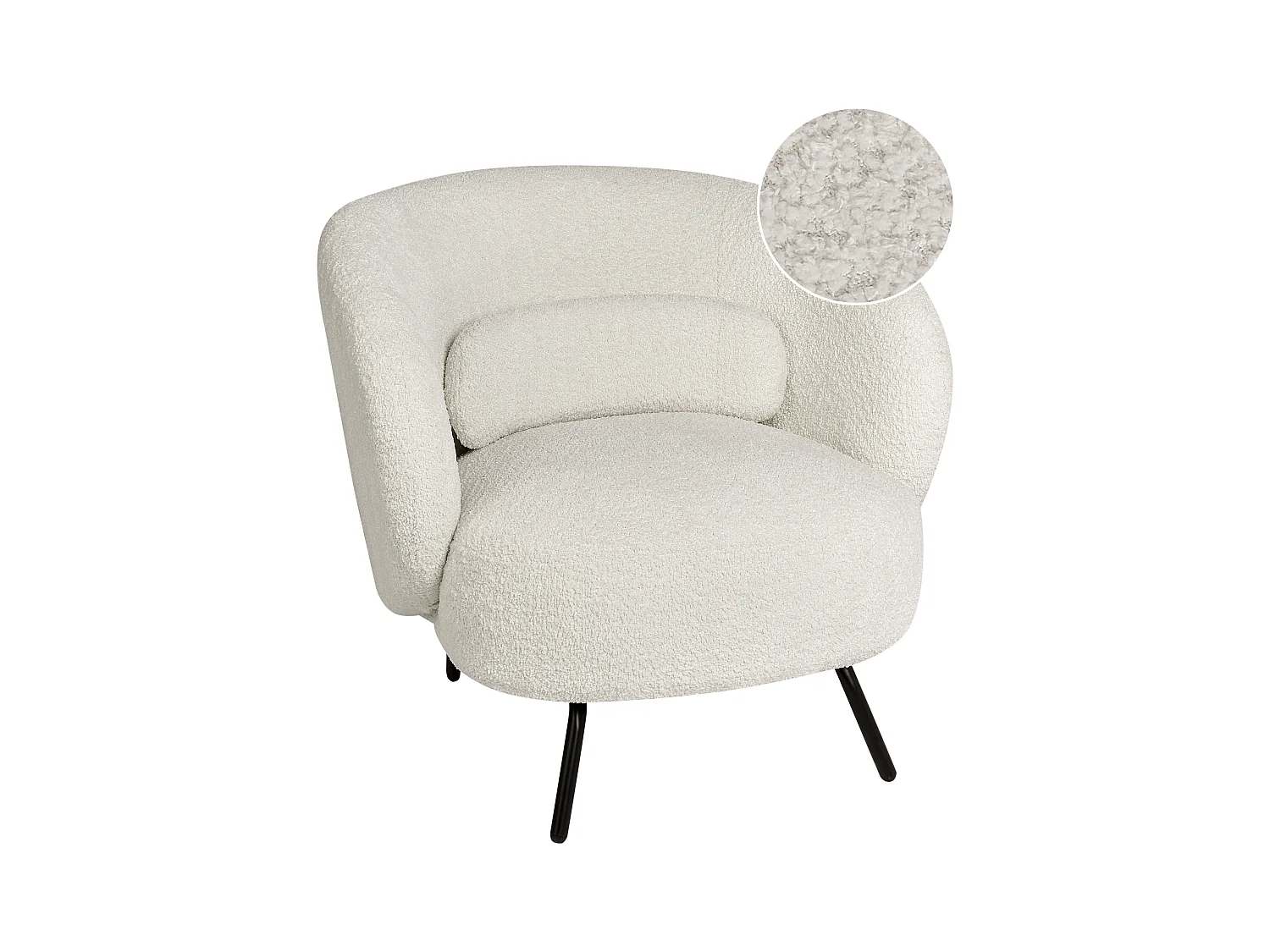 Fauteuil MAKELA Bouclé Blanc cassé