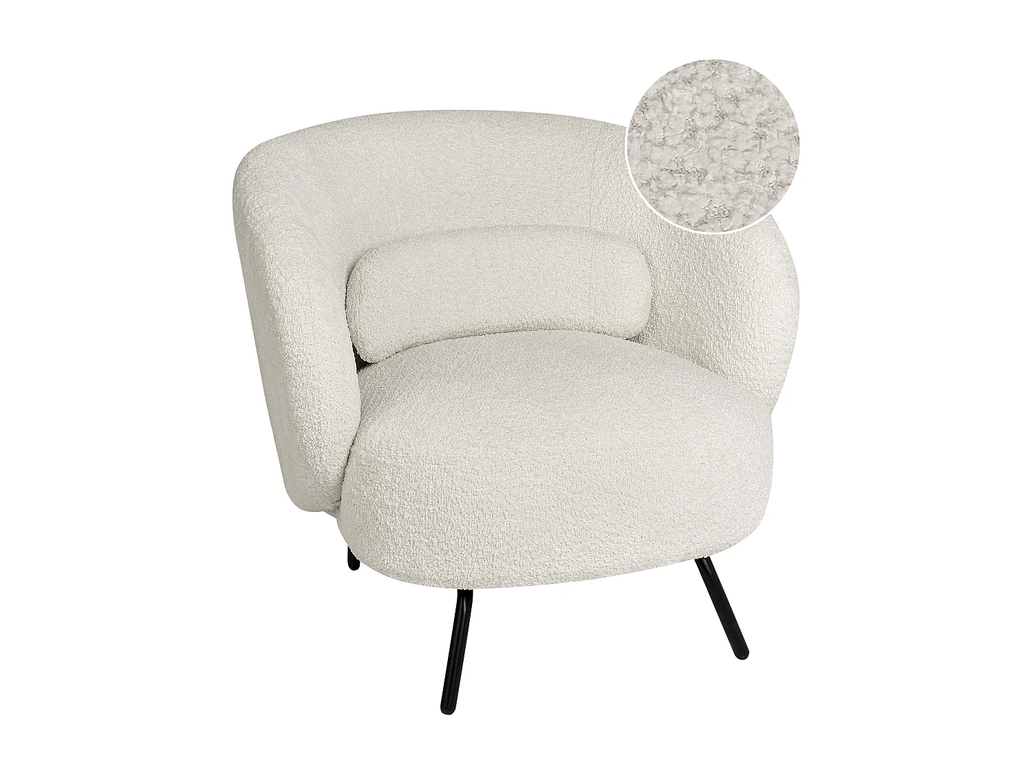 Fauteuil MAKELA Bouclé Blanc cassé