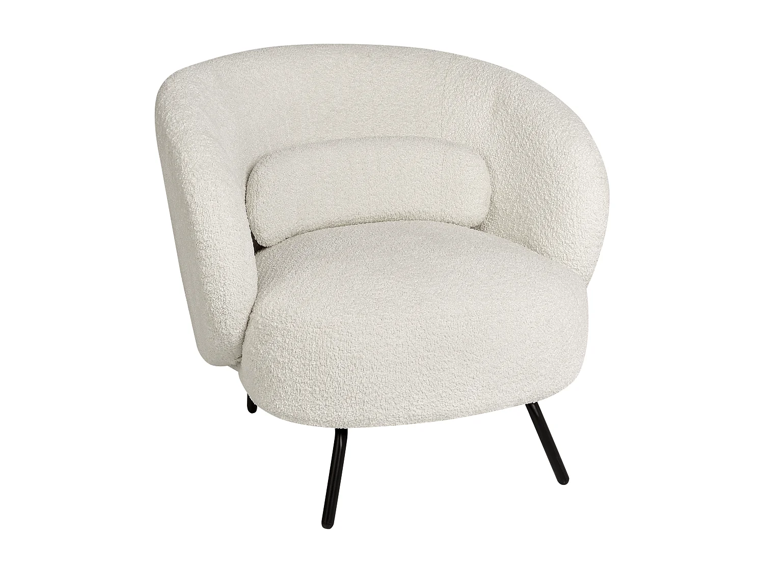 Fauteuil MAKELA Bouclé Blanc cassé