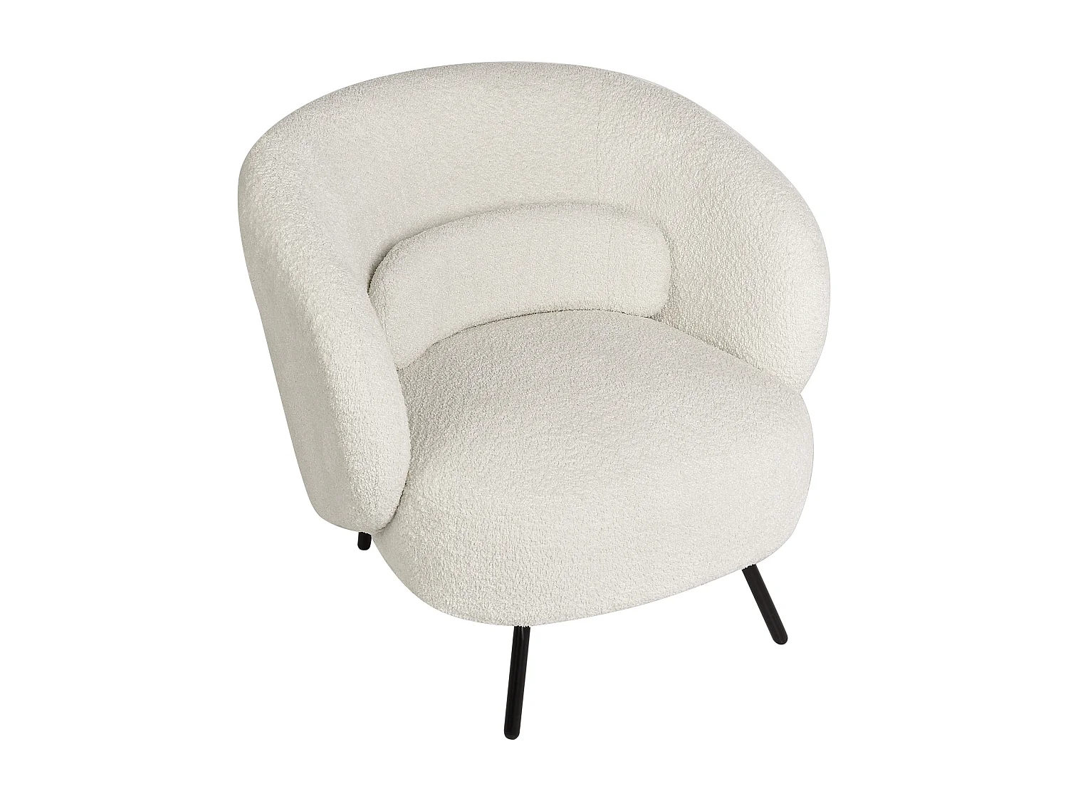 Fauteuil MAKELA Bouclé Blanc cassé