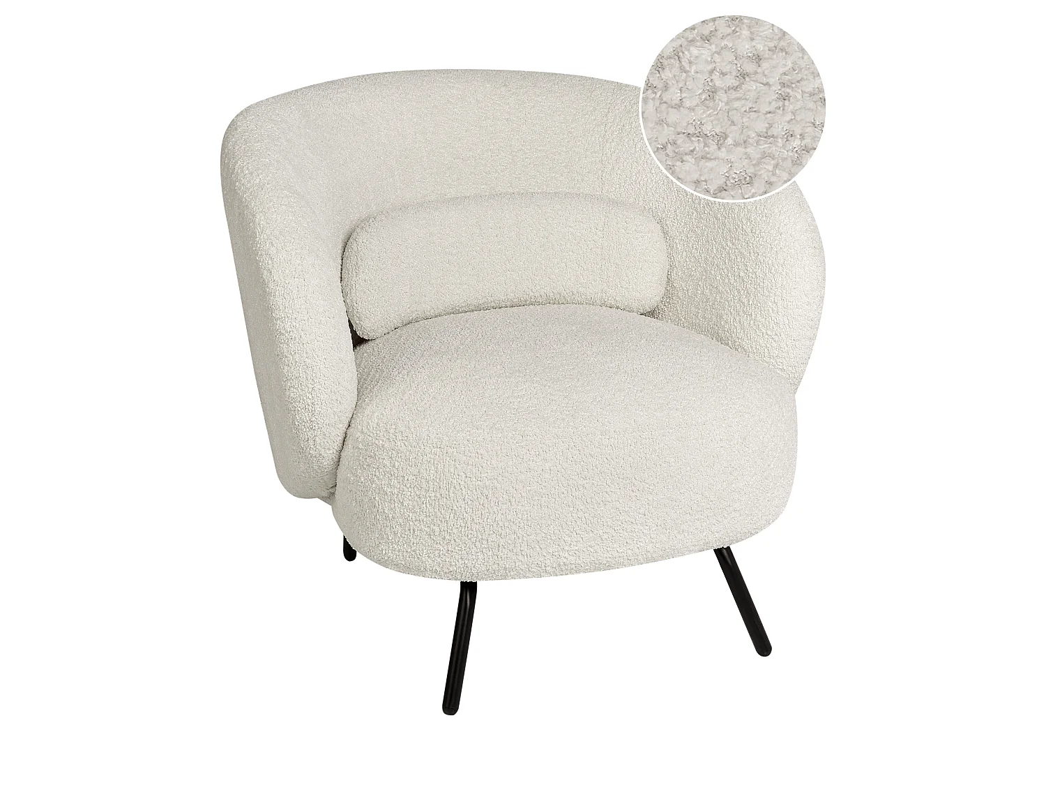 Poltrona MAKELA Bouclé Bianco sporco