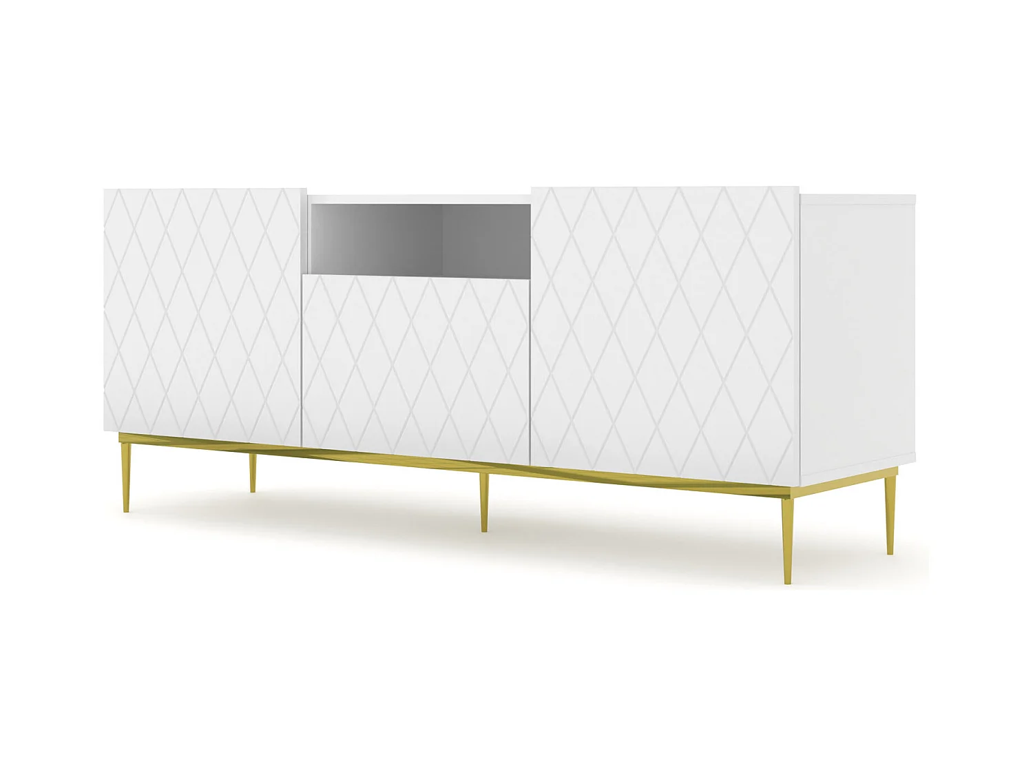 TV-meubel DIUNA 145 cm mat wit met frame