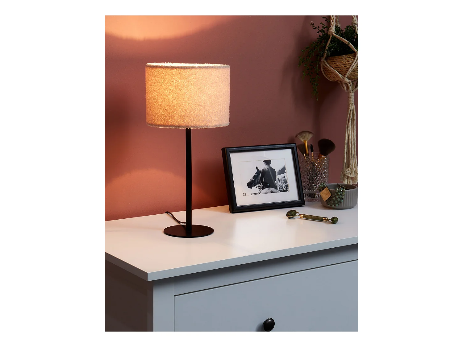 Lampe à poser VINAZCO Bouclé Beige