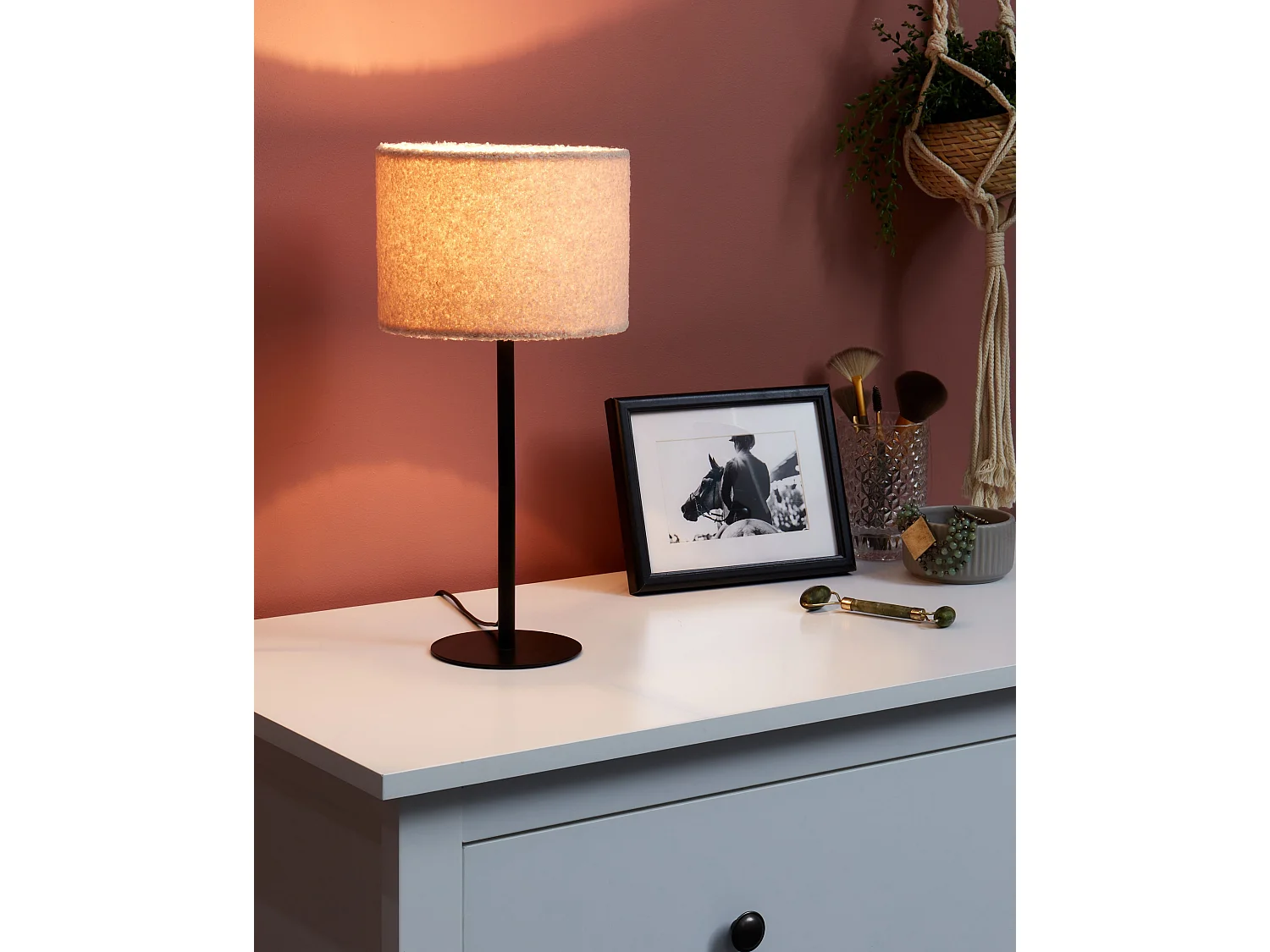 Lampe à poser VINAZCO Bouclé Beige