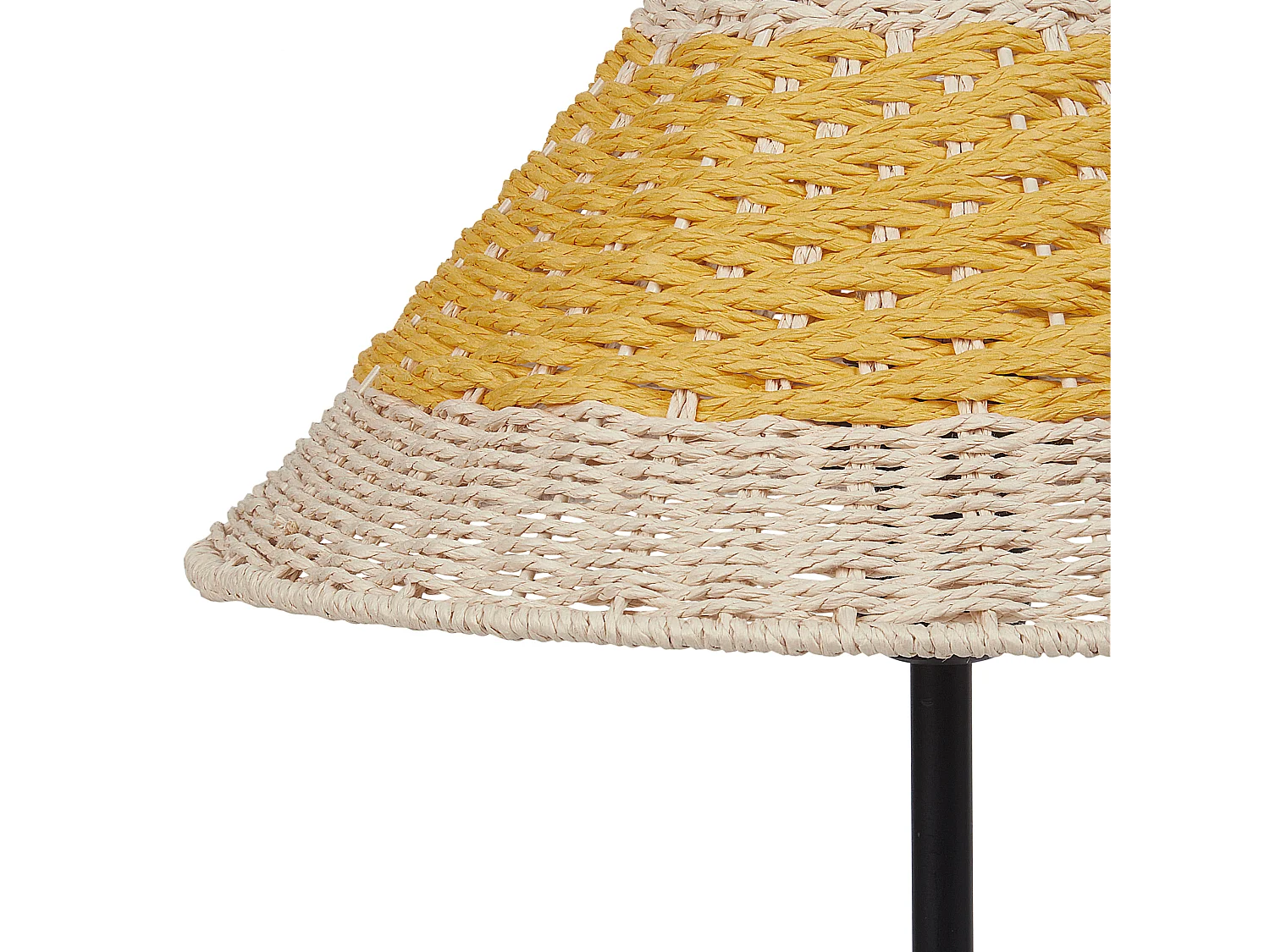 Boho Tischlampe Papiergeflecht beige / gelb 40 cm mit Schirm Kegelform Momba