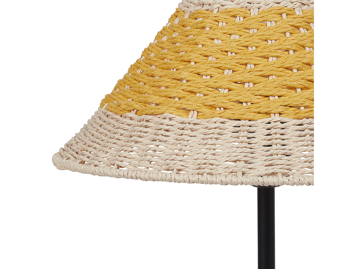 Boho Tischlampe Papiergeflecht beige / gelb 40 cm mit Schirm Kegelform Momba