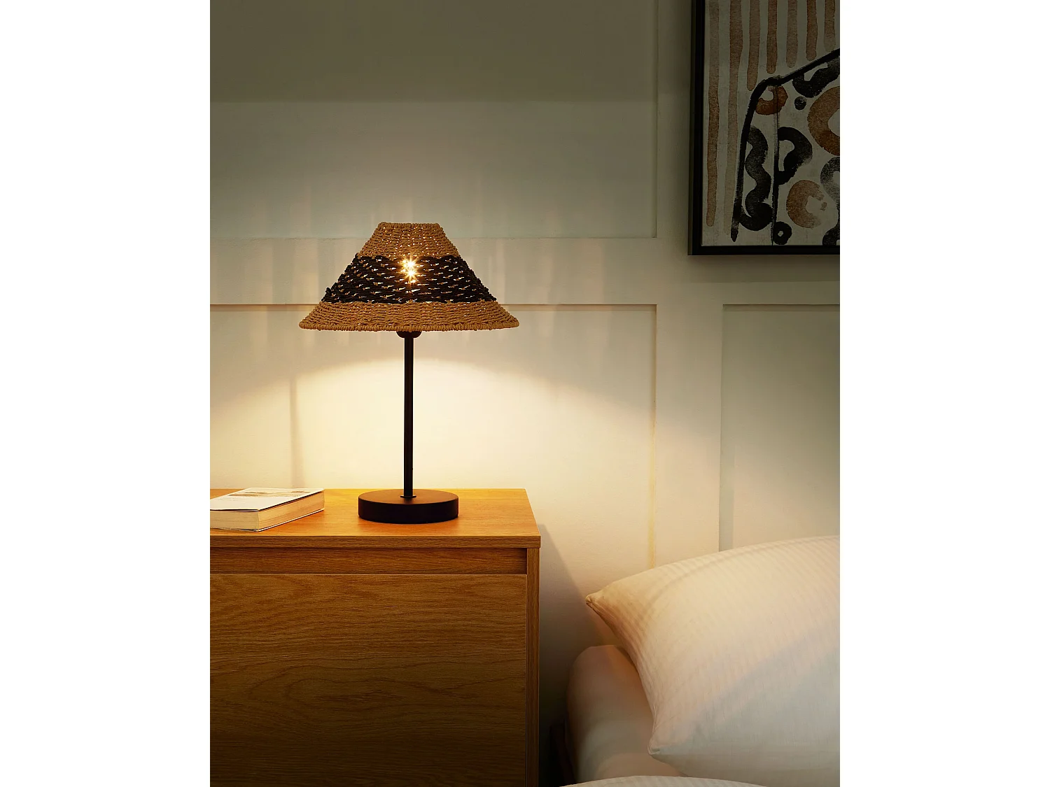 Tafellamp MOMBA Papier touw Zwart