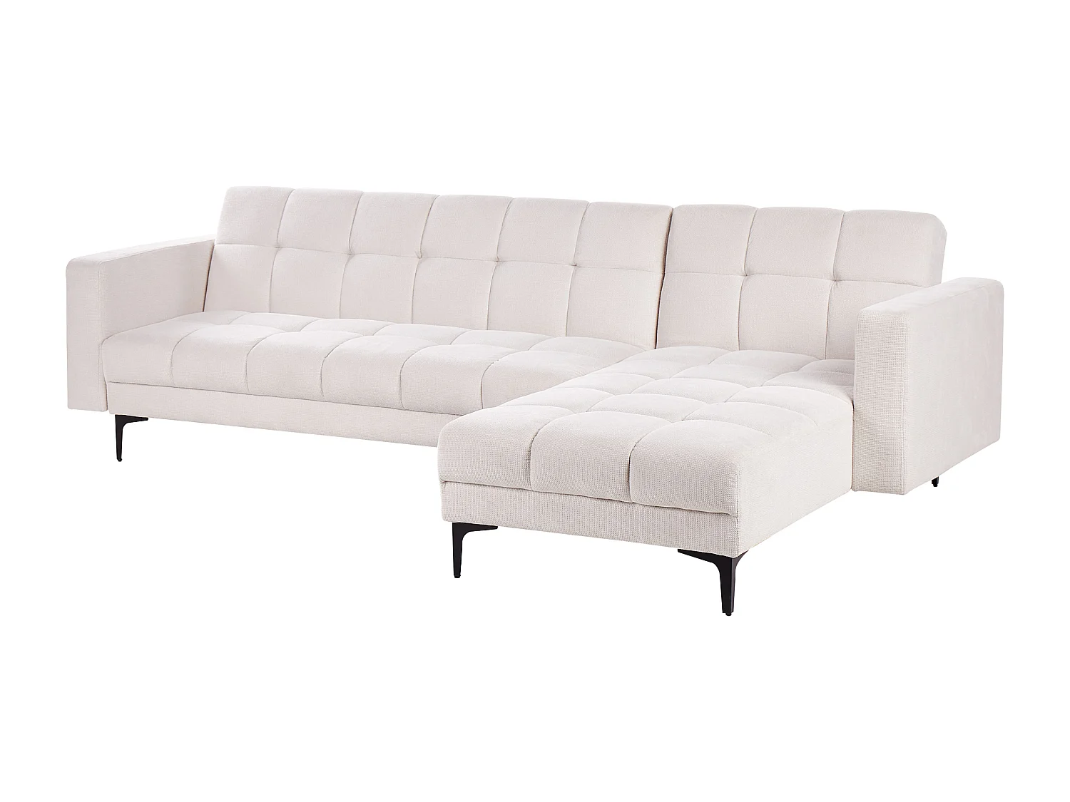 Sofá-cama de canto modular ALNES Tecido Branco creme 4 lugares