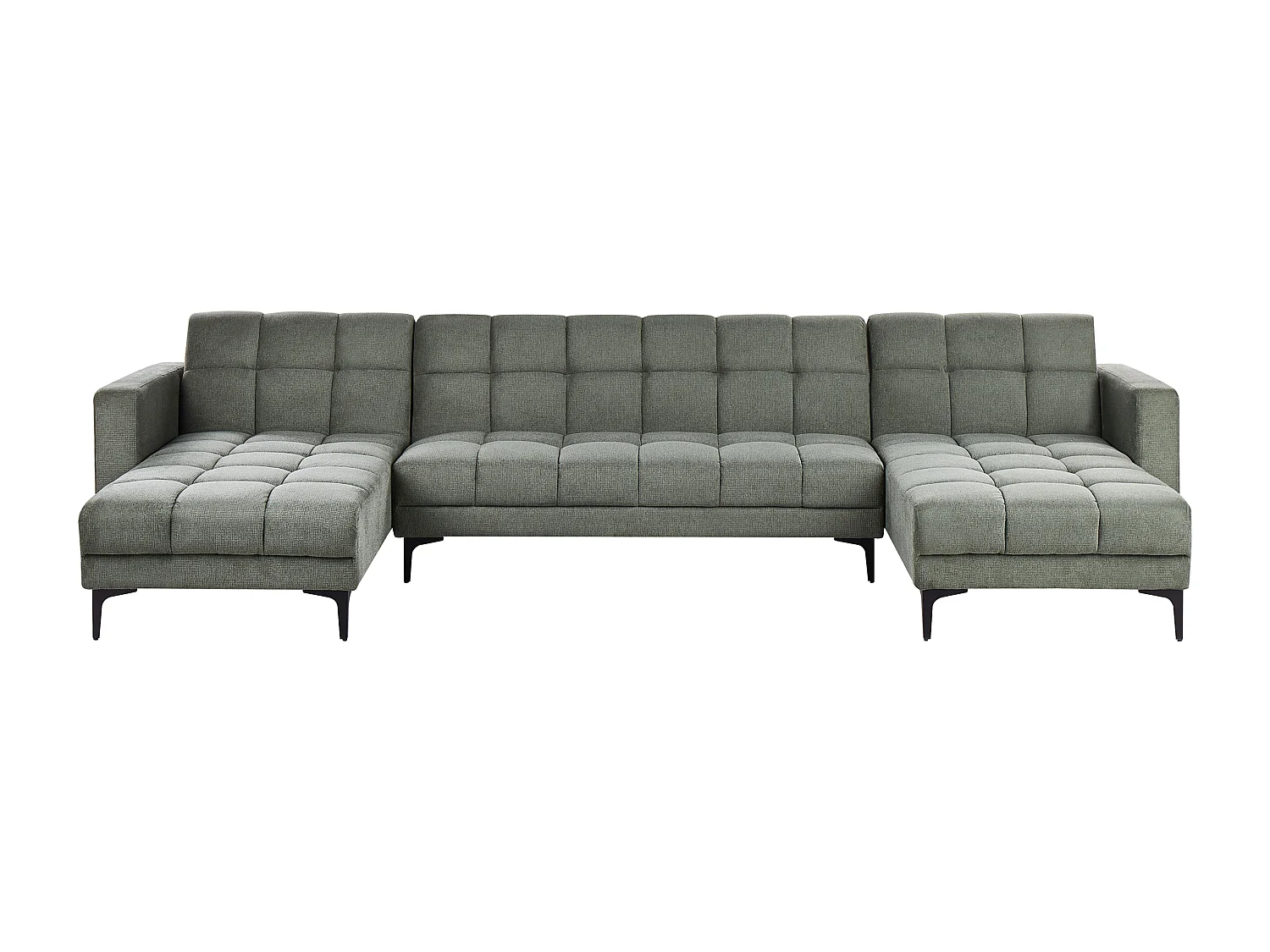 Sofá-cama modular em forma de U ALNES Tecido Verde escuro 5 lugares