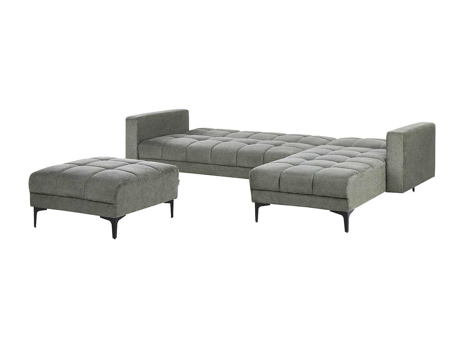 Canapé-lit d'angle modulable 4 places ALNES Tissu Vert foncé Côté droite