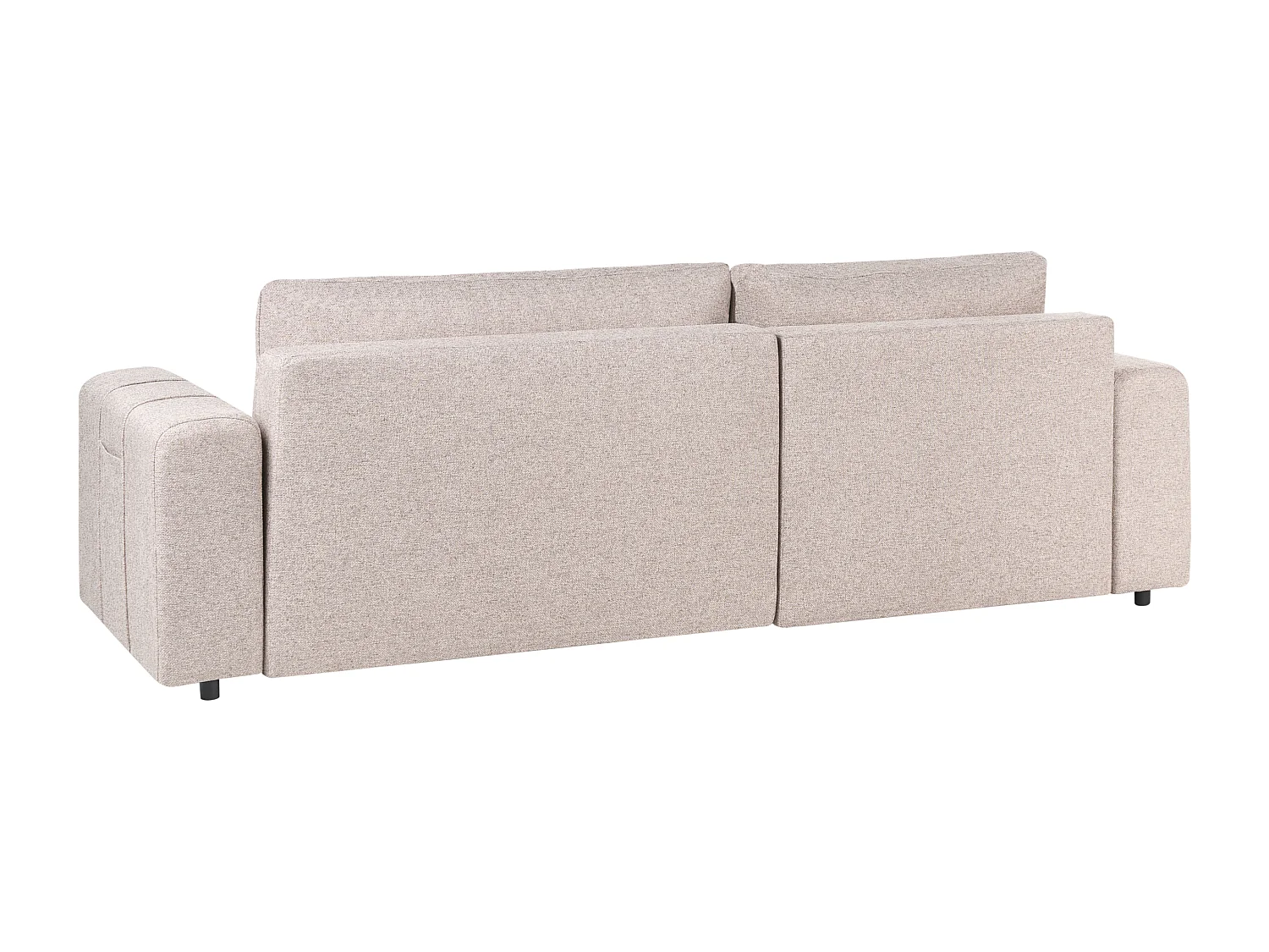 Hoekslaapbank INNVIK Stof Lichtbruin met opbergruimte 3-zitter Rechterzijde