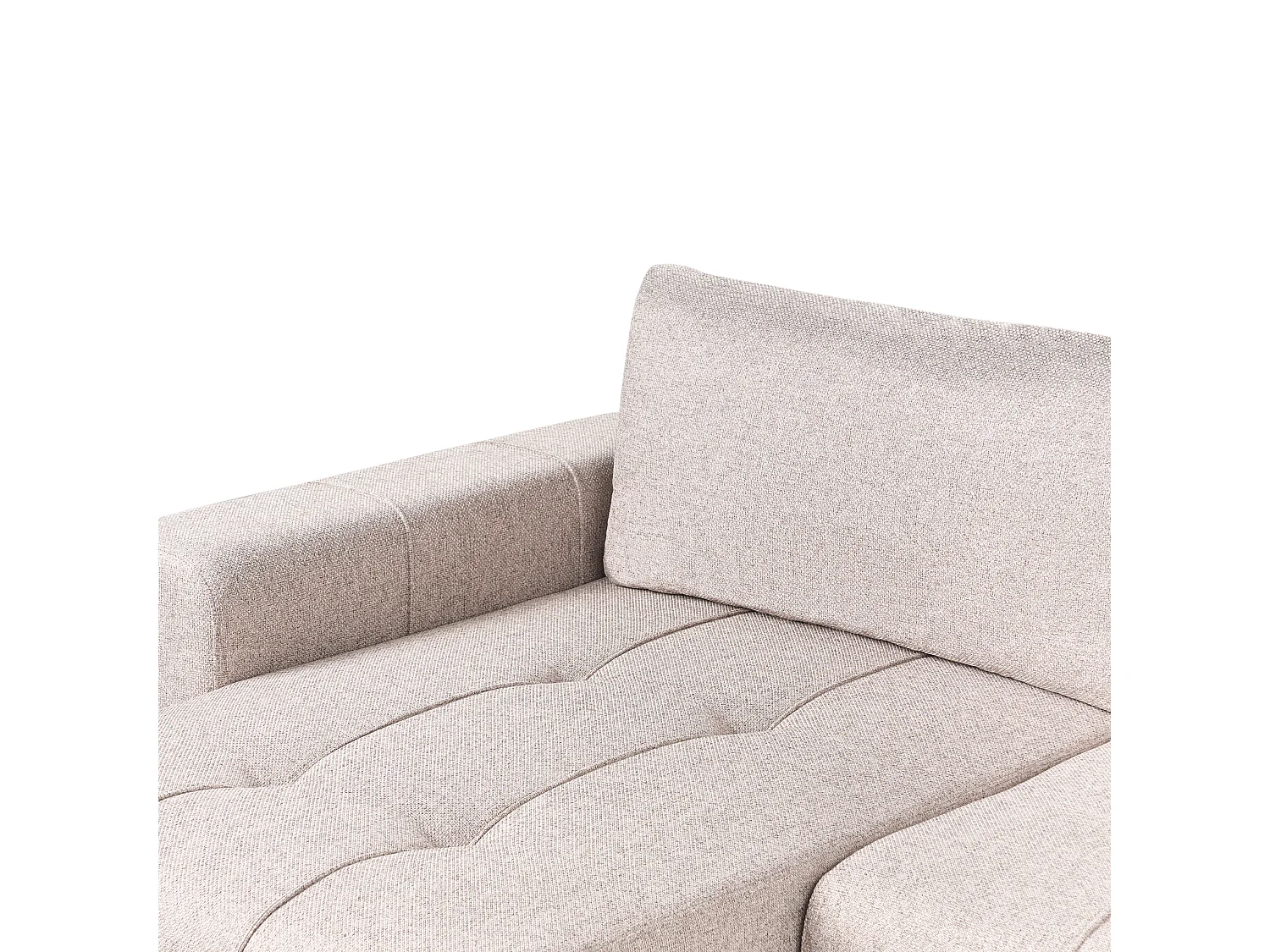 Hoekslaapbank INNVIK Stof Lichtbruin met opbergruimte 3-zitter Rechterzijde