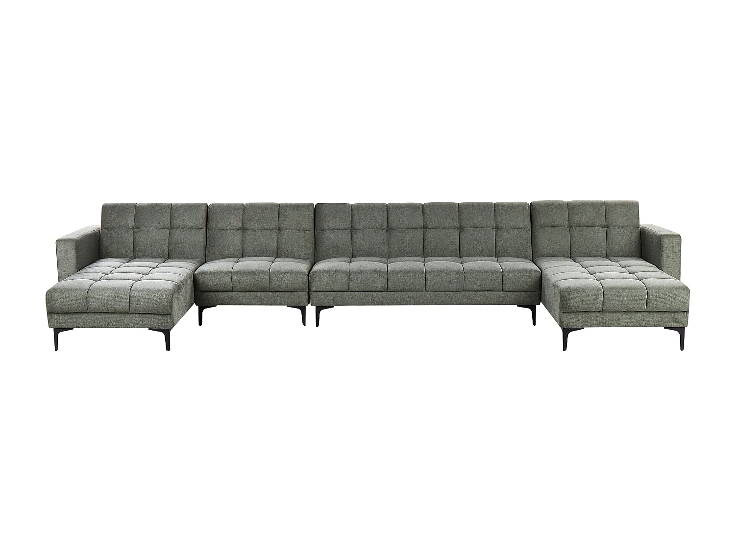 Sofá-cama modular em forma de U ALNES Tecido Verde escuro 6 lugares