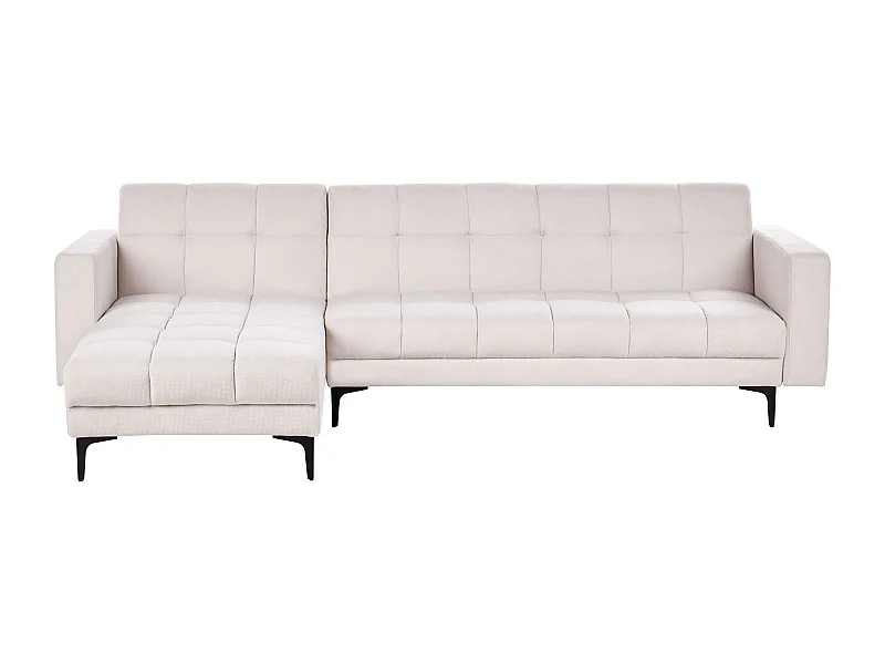 Modul Eckschlafsofa ALNES Stoff Cremeweiss 4-Sitzer rechtsseitig