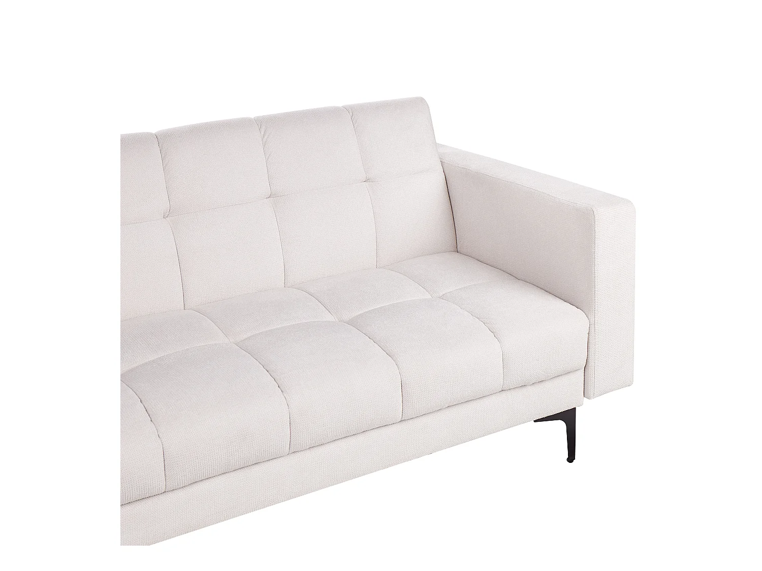 Canapé-lit d'angle modulable 4 places ALNES Tissu Blanc cassé Côté droit