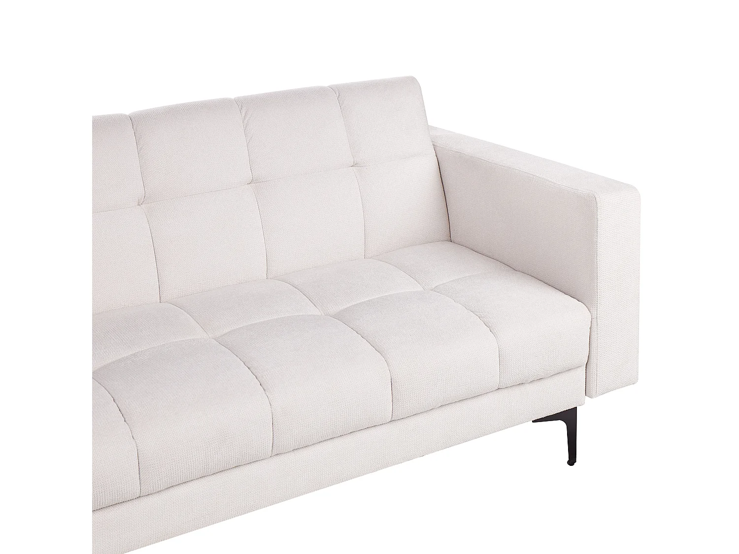 Canapé-lit d'angle modulable 4 places ALNES Tissu Blanc cassé Côté droit