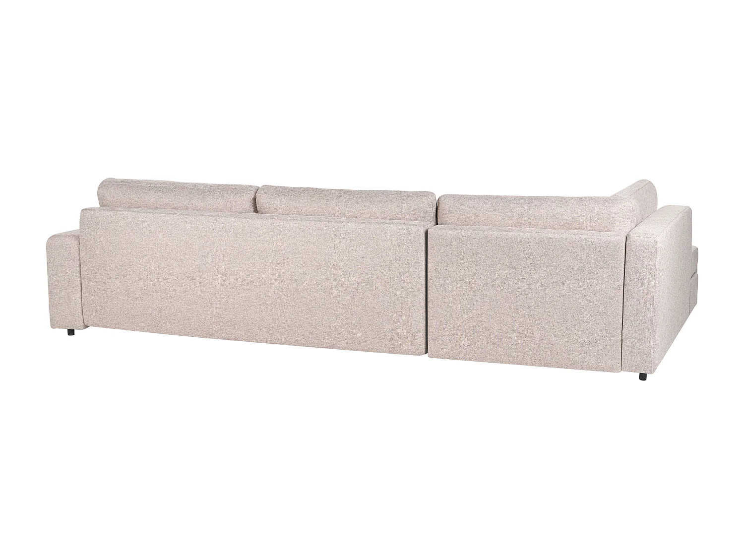 Hoekslaapbank INNVIK Stof Lichtbruin met opbergruimte 4-zitter Rechterzijde