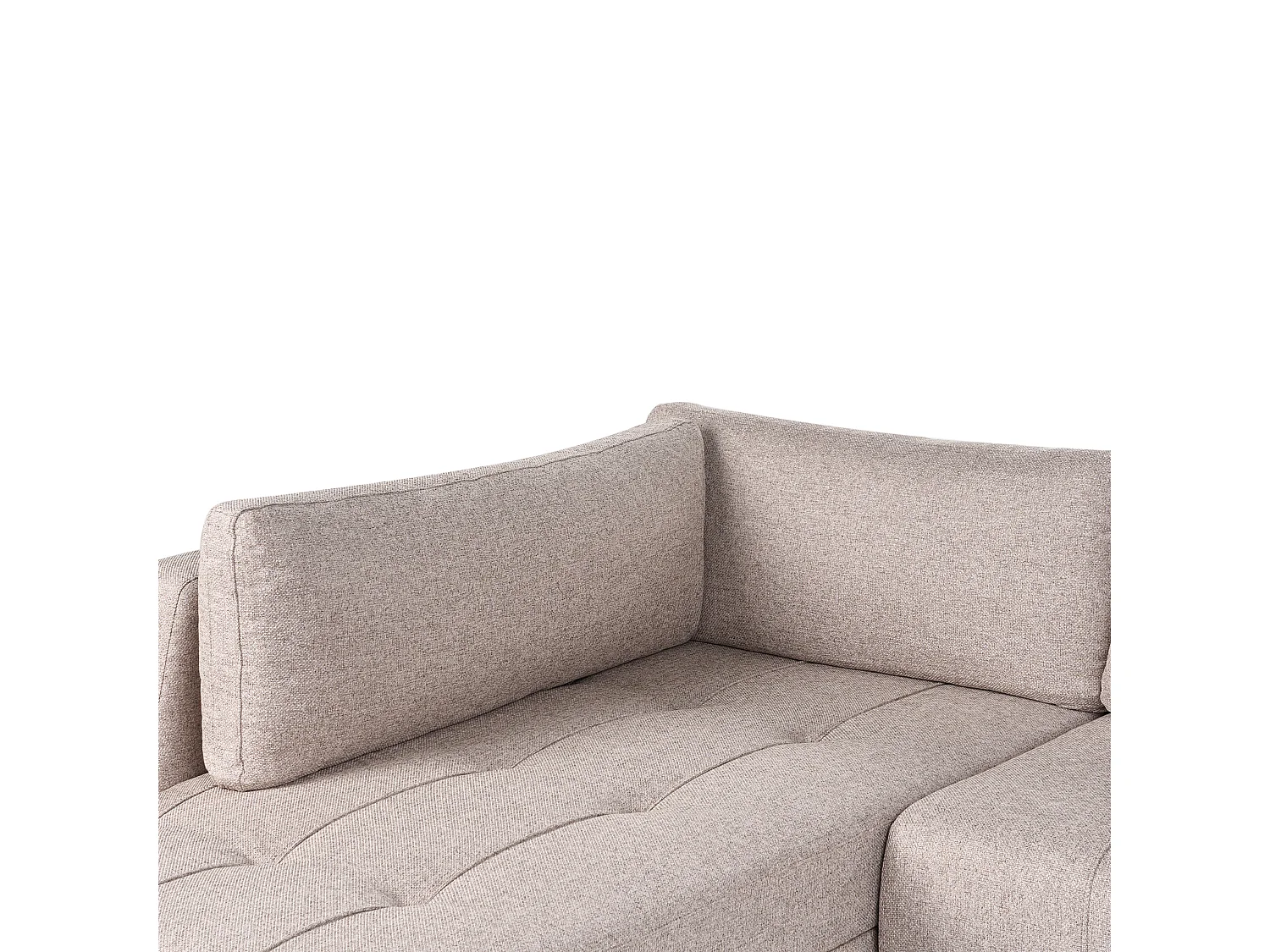 Hoekslaapbank INNVIK Stof Lichtbruin met opbergruimte 4-zitter Rechterzijde