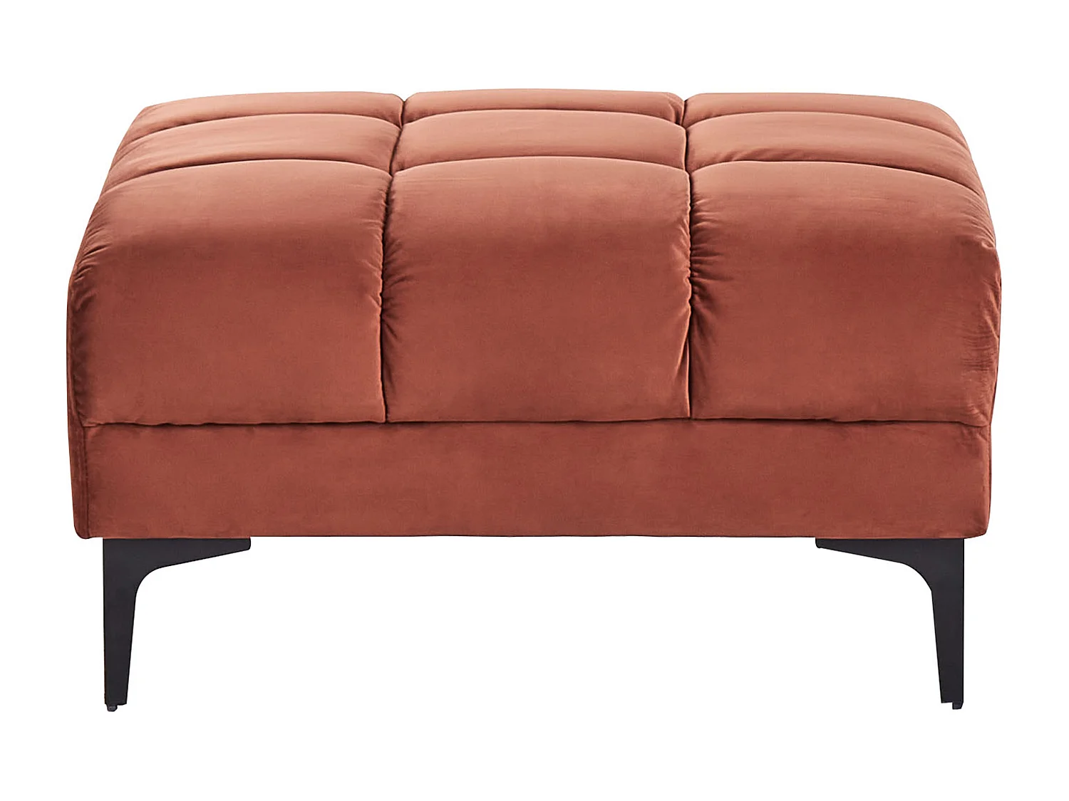 Canapé-lit d'angle modulable 4 places ALNES Velours Rouge clair avec ottoman Côté gauche