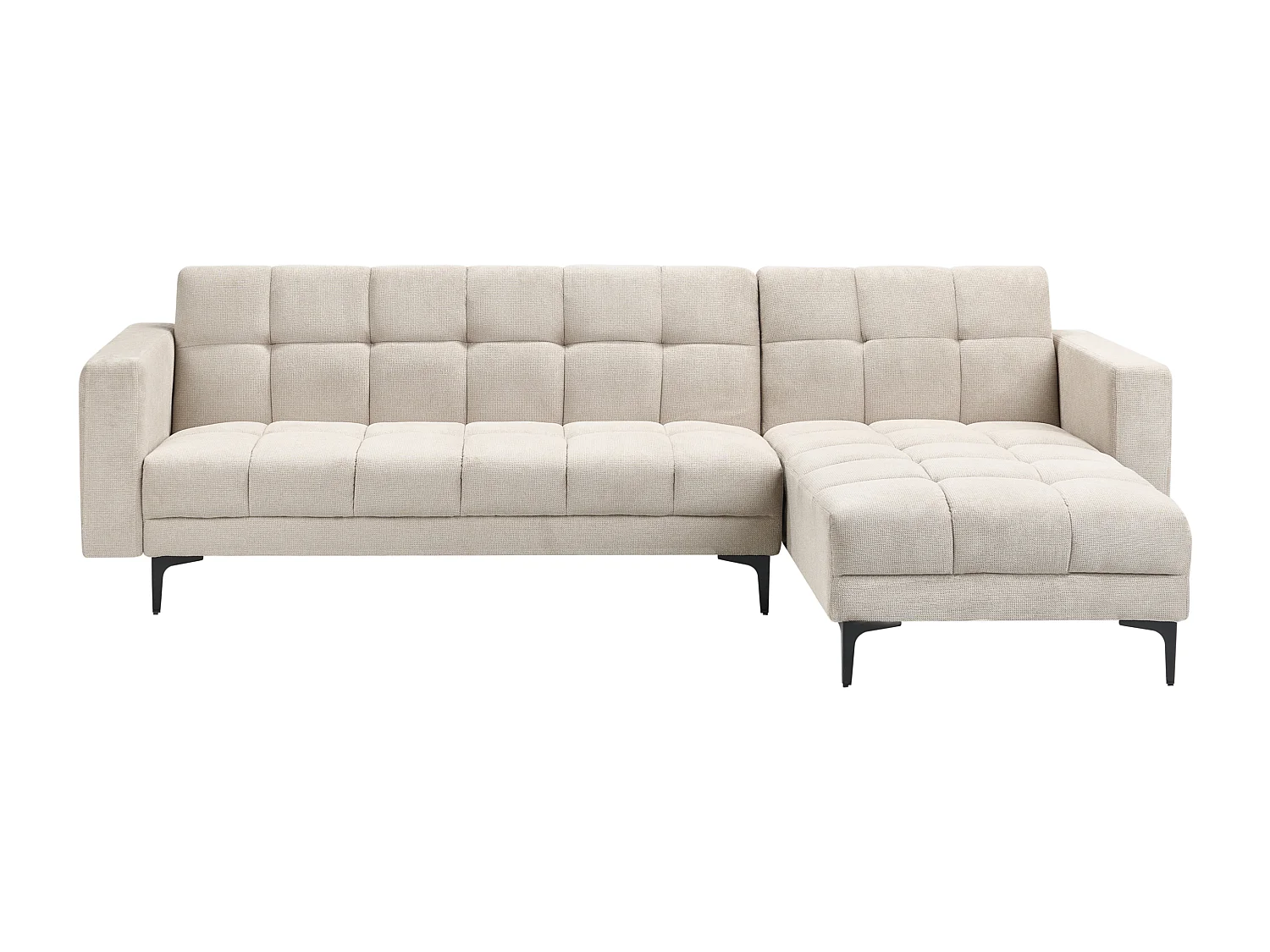 Sofá-cama de canto modular ALNES Tecido Creme 4 lugares