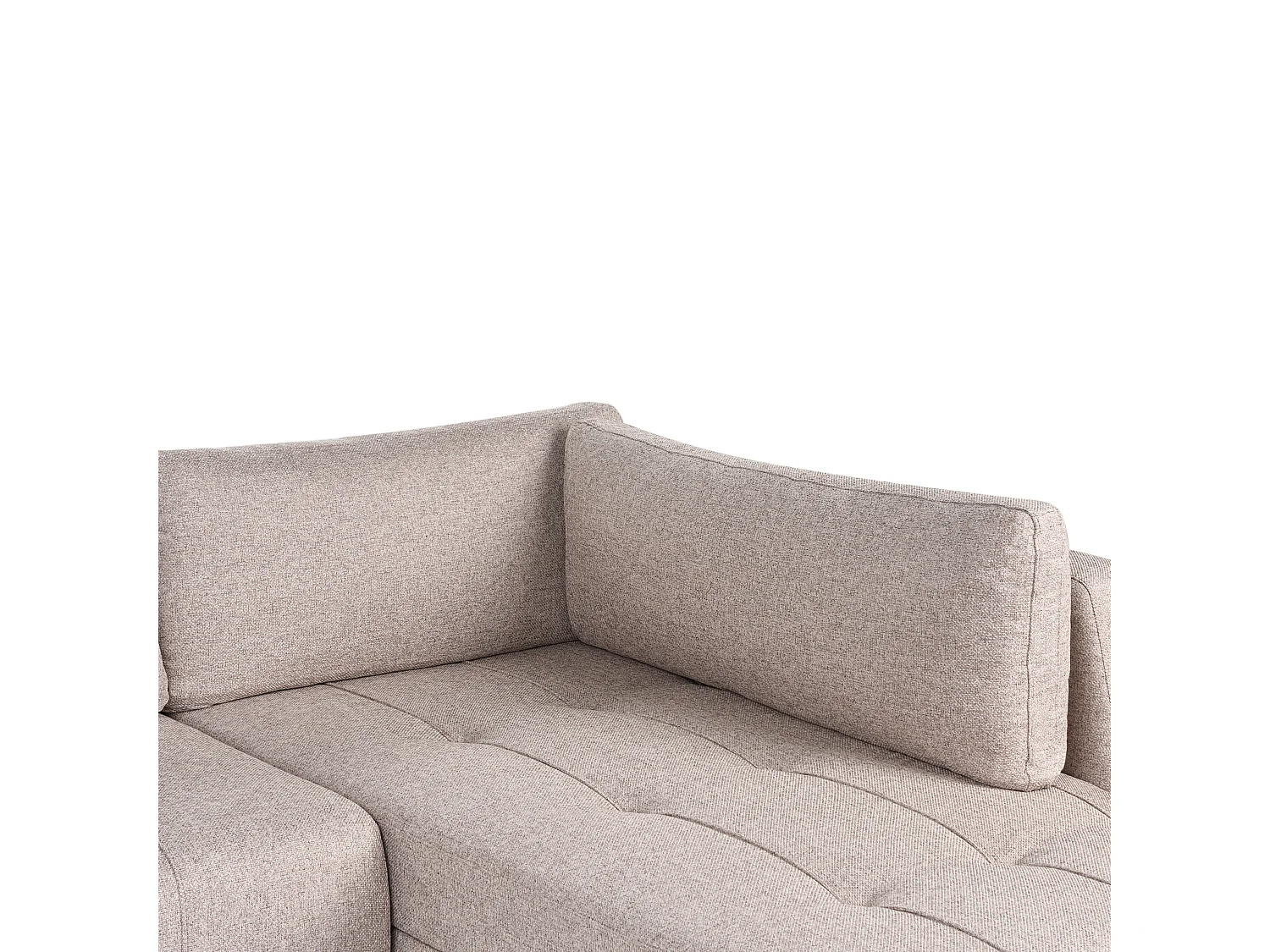 Hoekslaapbank INNVIK Stof Lichtbruin met opbergruimte 4-zitter Linkerzijde