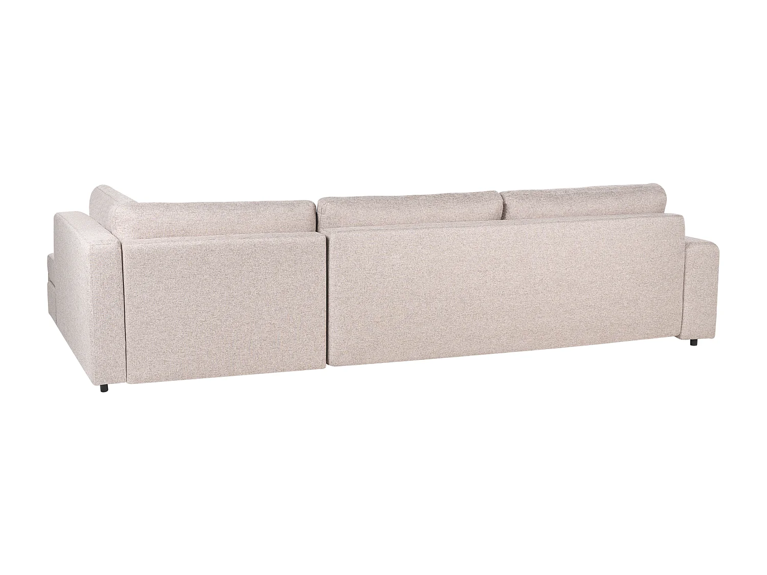 Hoekslaapbank INNVIK Stof Lichtbruin met opbergruimte 4-zitter Linkerzijde