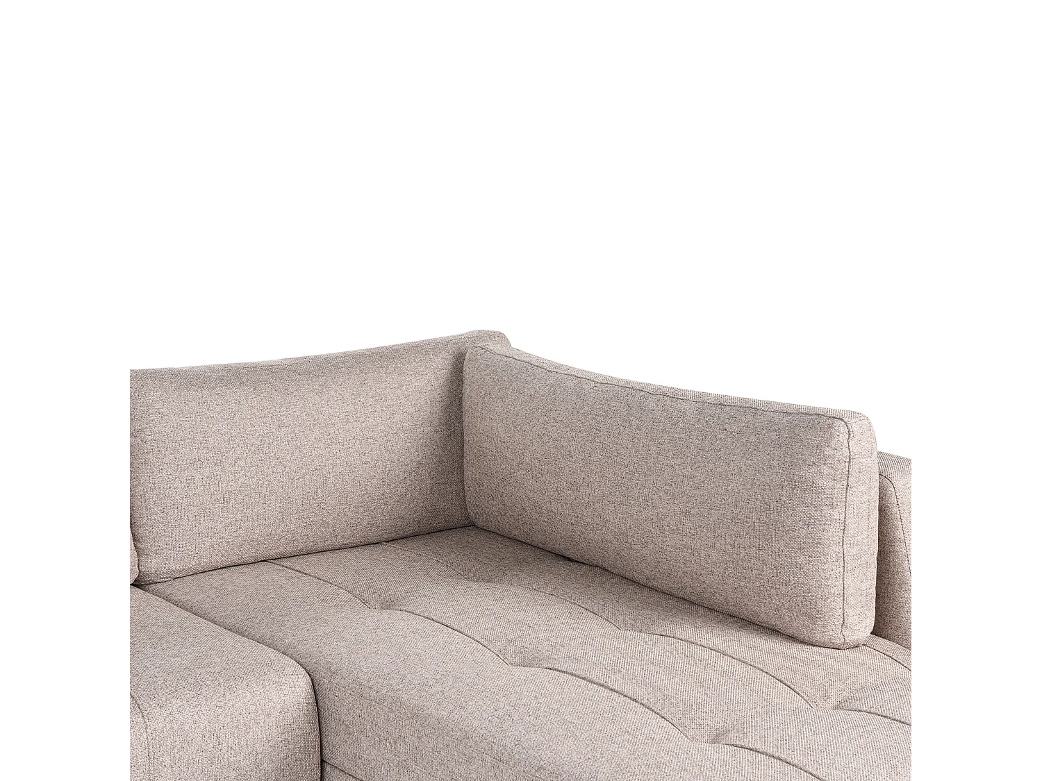 Hoekslaapbank INNVIK Stof Lichtbruin met opbergruimte 4-zitter Linkerzijde